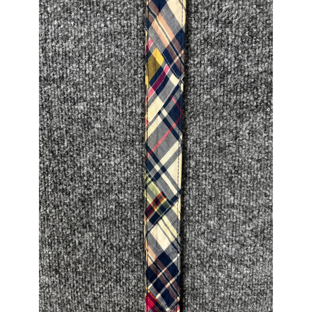 Brooks Brothers‎ Belt Men XL Multi Color 346 Plaid Cotton Leather Brass Buckle